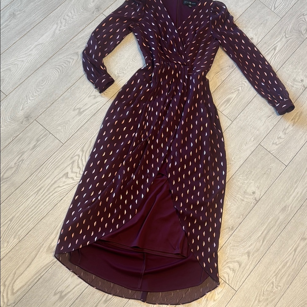 Chic Long Sleeve Purple Dress